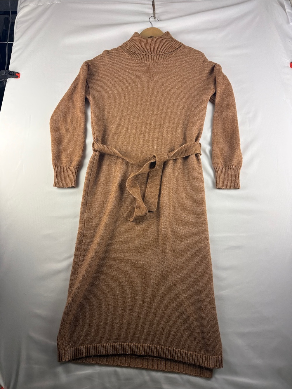 Rachel Zoe Brown Sweater Dress Women's Large Midi Rayon Blend